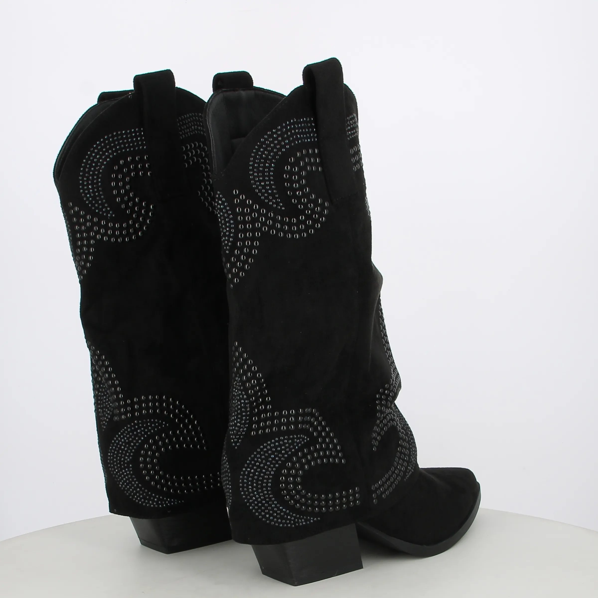-----E.V. -----Stivali camperos texani da donna con risvolto e mini borchie ----