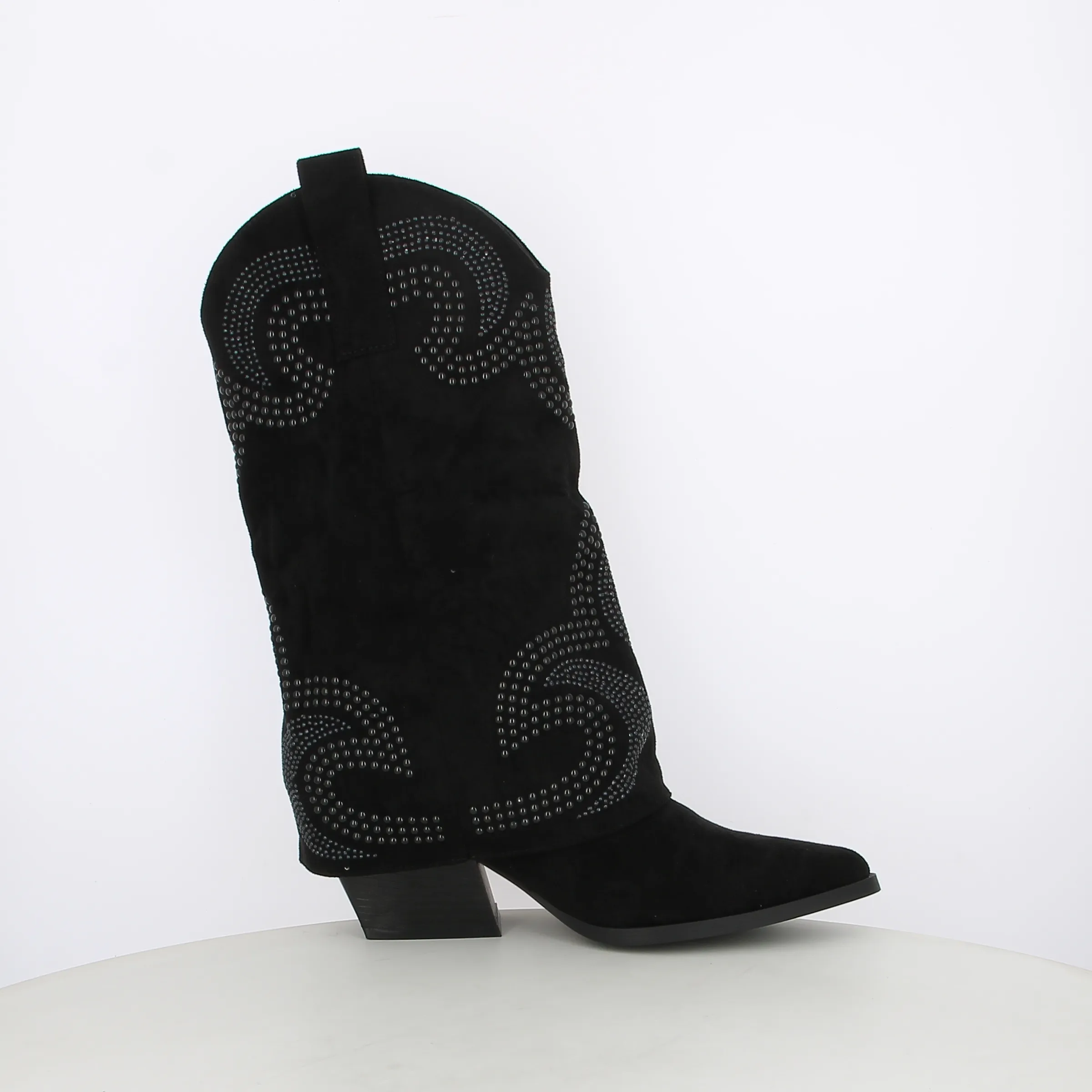 -----E.V. -----Stivali camperos texani da donna con risvolto e mini borchie ----