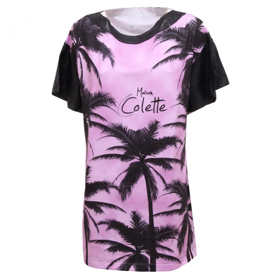 0269R maxi felpa donna MAISON COLETTE manica corta short sleeve sweatshirt woman