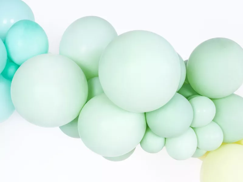 10 palloncini verde menta 30 cm