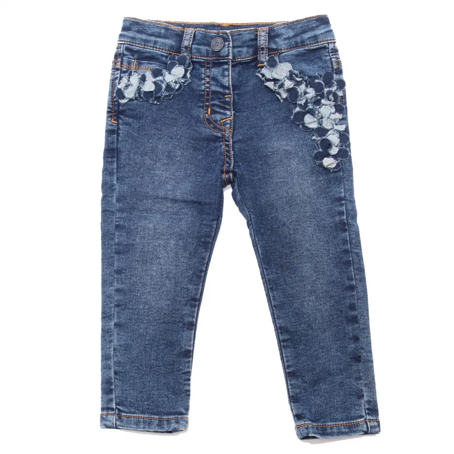 5574AE jeans bimba girl MONNALISA blue denim cotton trousers kids