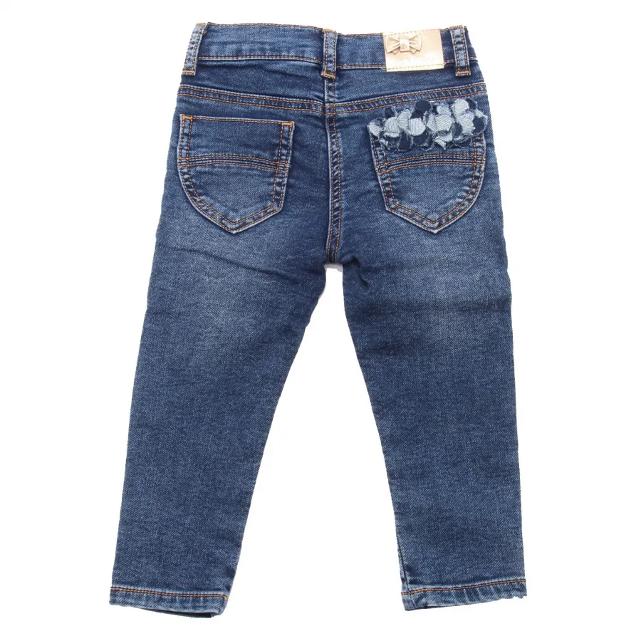 5574AE jeans bimba girl MONNALISA blue denim cotton trousers kids