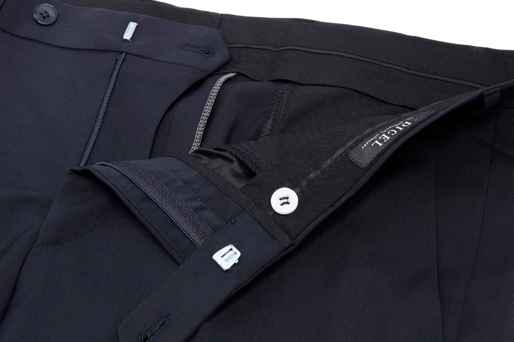 Abito blu scuro digel drop quattro corto in lana marzotto natural stretch