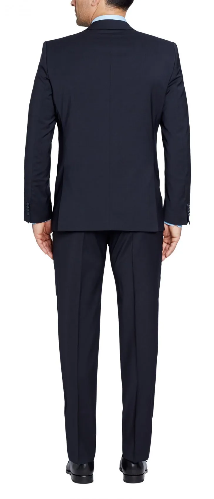 Abito blu scuro digel drop quattro corto in lana marzotto natural stretch