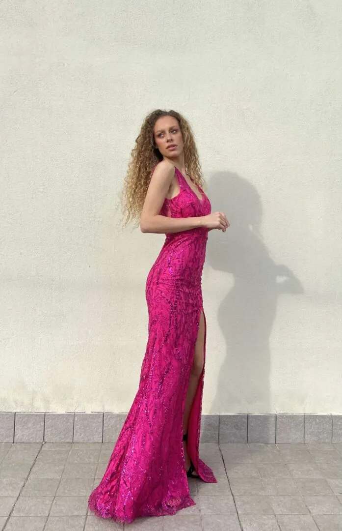 Abito Cerimonia Sirena Fucsia