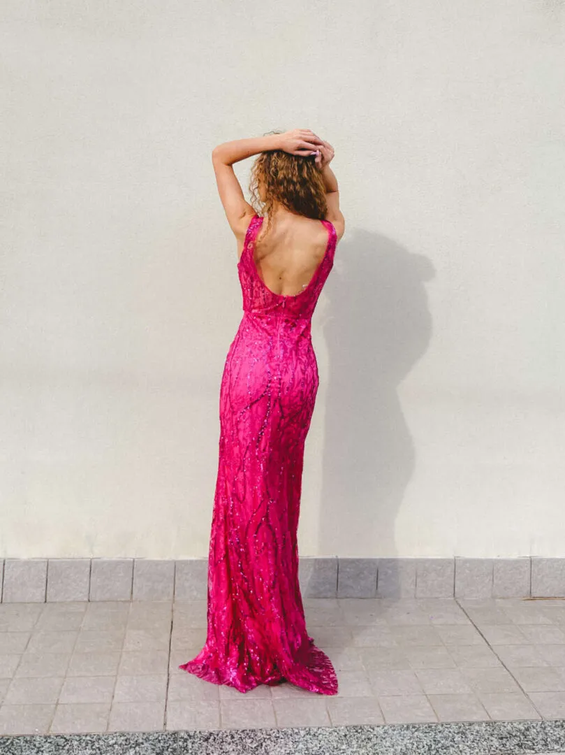 Abito Cerimonia Sirena Fucsia