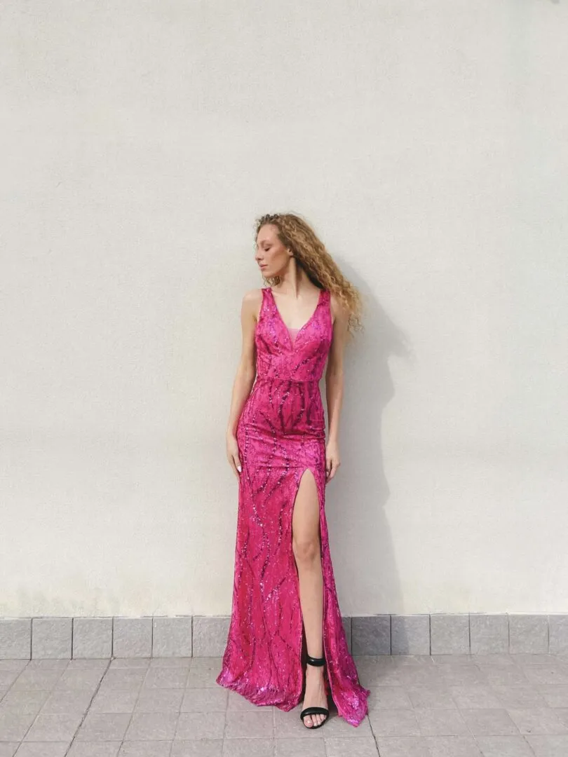 Abito Cerimonia Sirena Fucsia