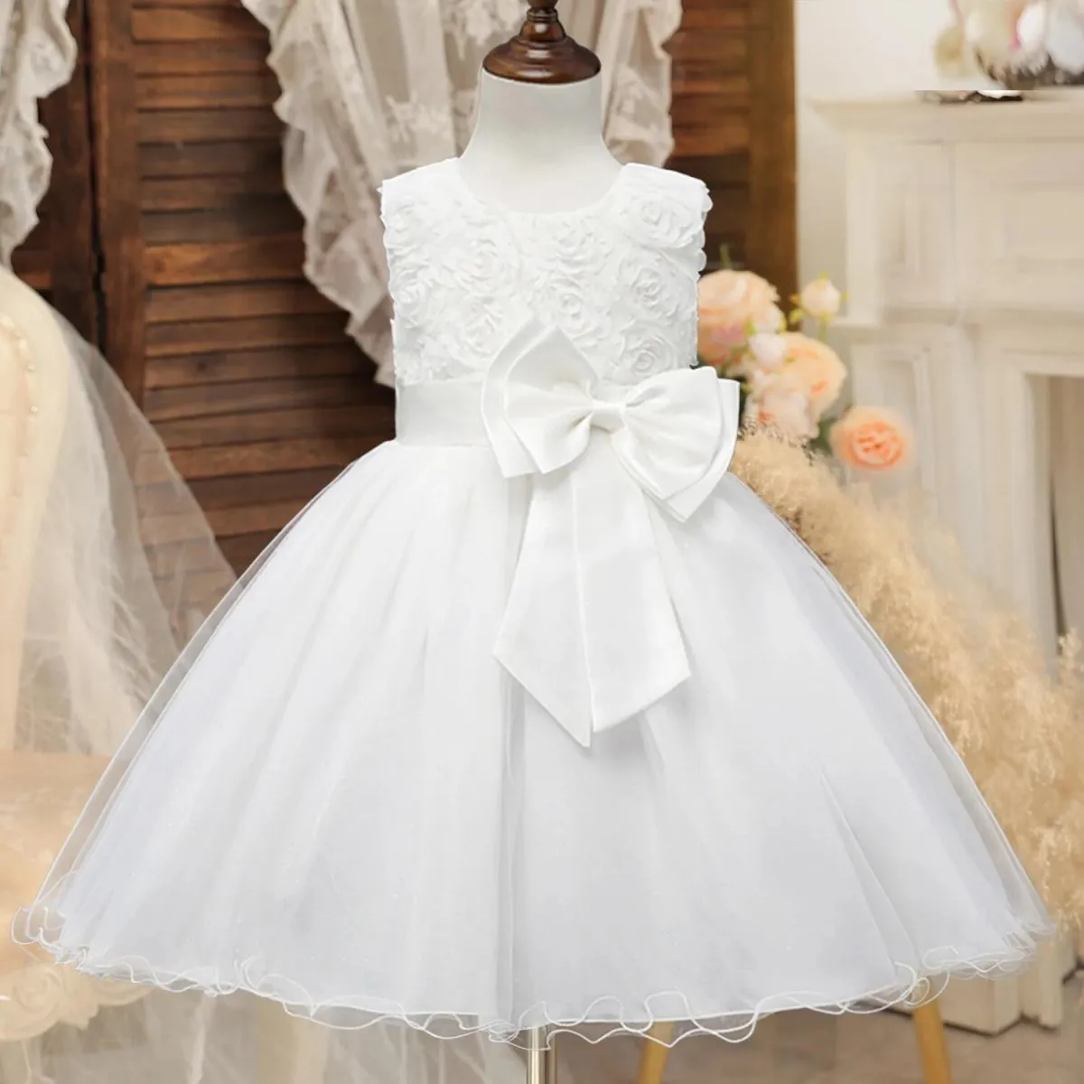 Abito da bambina a fiori Abito da damigella d'onore per bambini Abito da sposa per bambini Abiti da ballo di Natale Abiti da fes