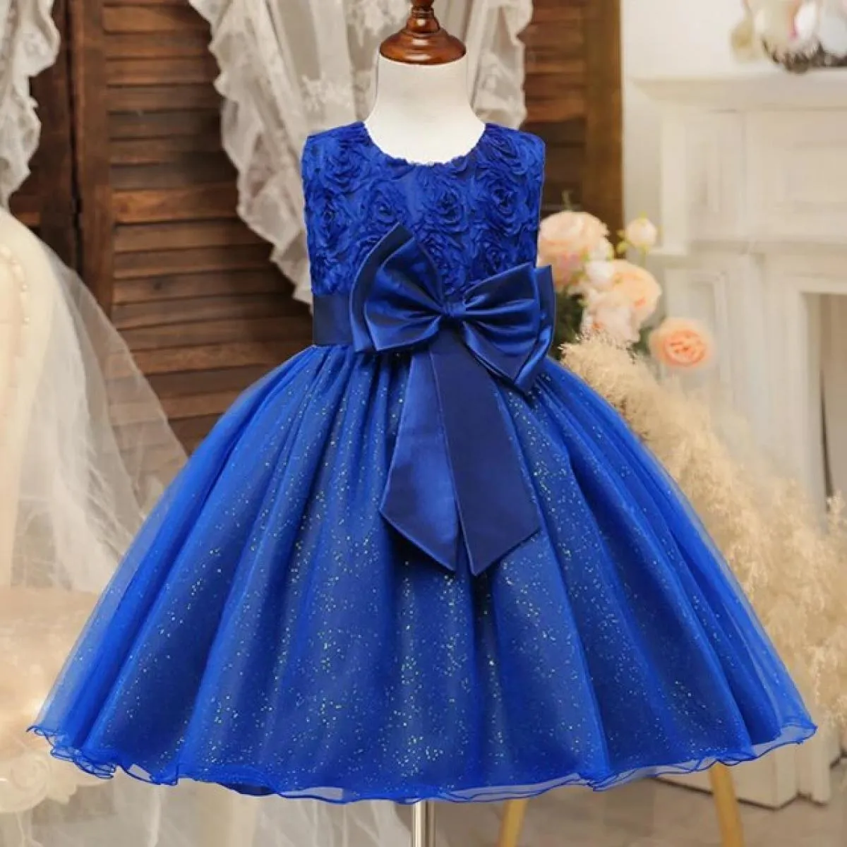 Abito da bambina a fiori Abito da damigella d'onore per bambini Abito da sposa per bambini Abiti da ballo di Natale Abiti da fes