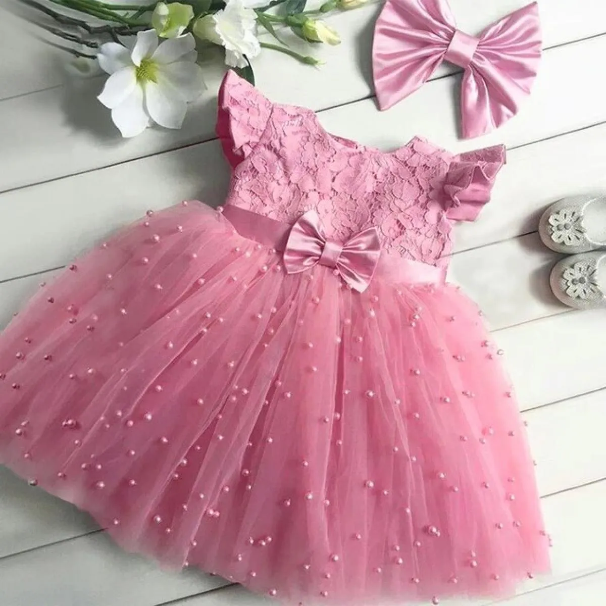 Abito da festa di Natale per ragazza Abito da principessa di compleanno elegante senza maniche in tulle verde Abito da cerimonia