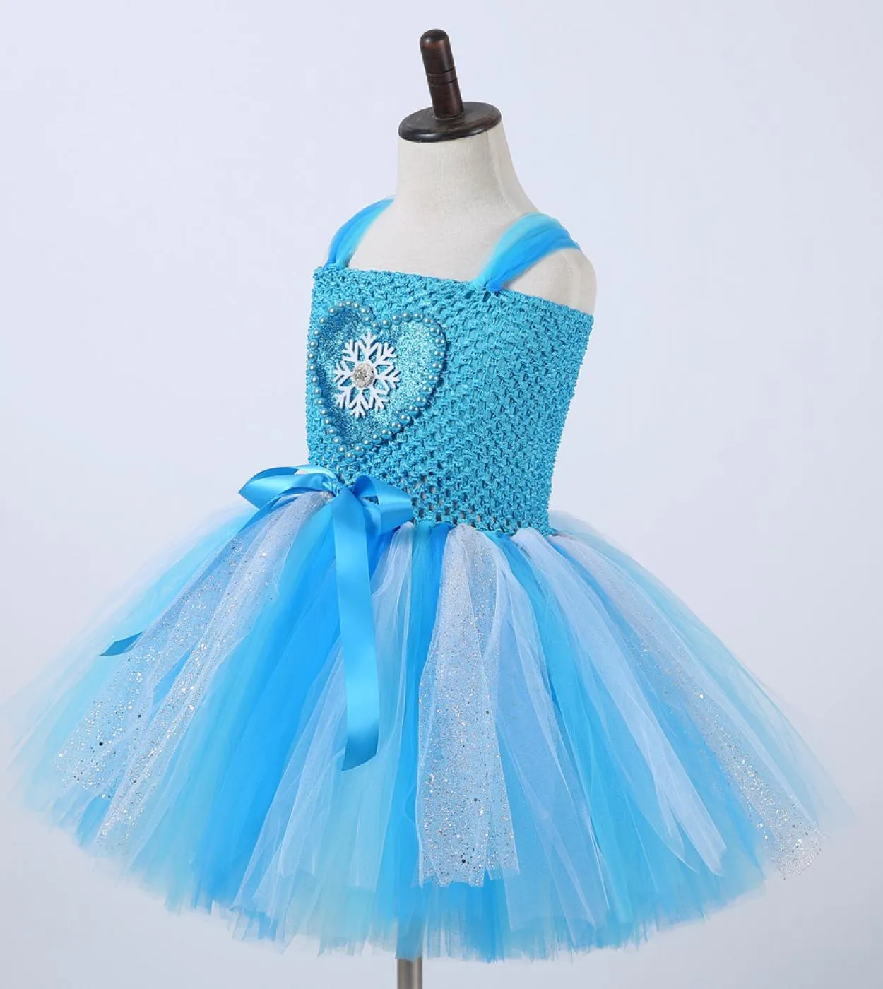 Abito da regina delle nevi blu per ragazze Costume cosplay Halloween Abbigliamento per bambini Abiti da principessa Elsa Tutù so