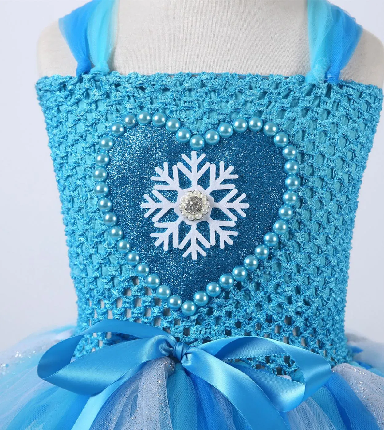 Abito da regina delle nevi blu per ragazze Costume cosplay Halloween Abbigliamento per bambini Abiti da principessa Elsa Tutù so