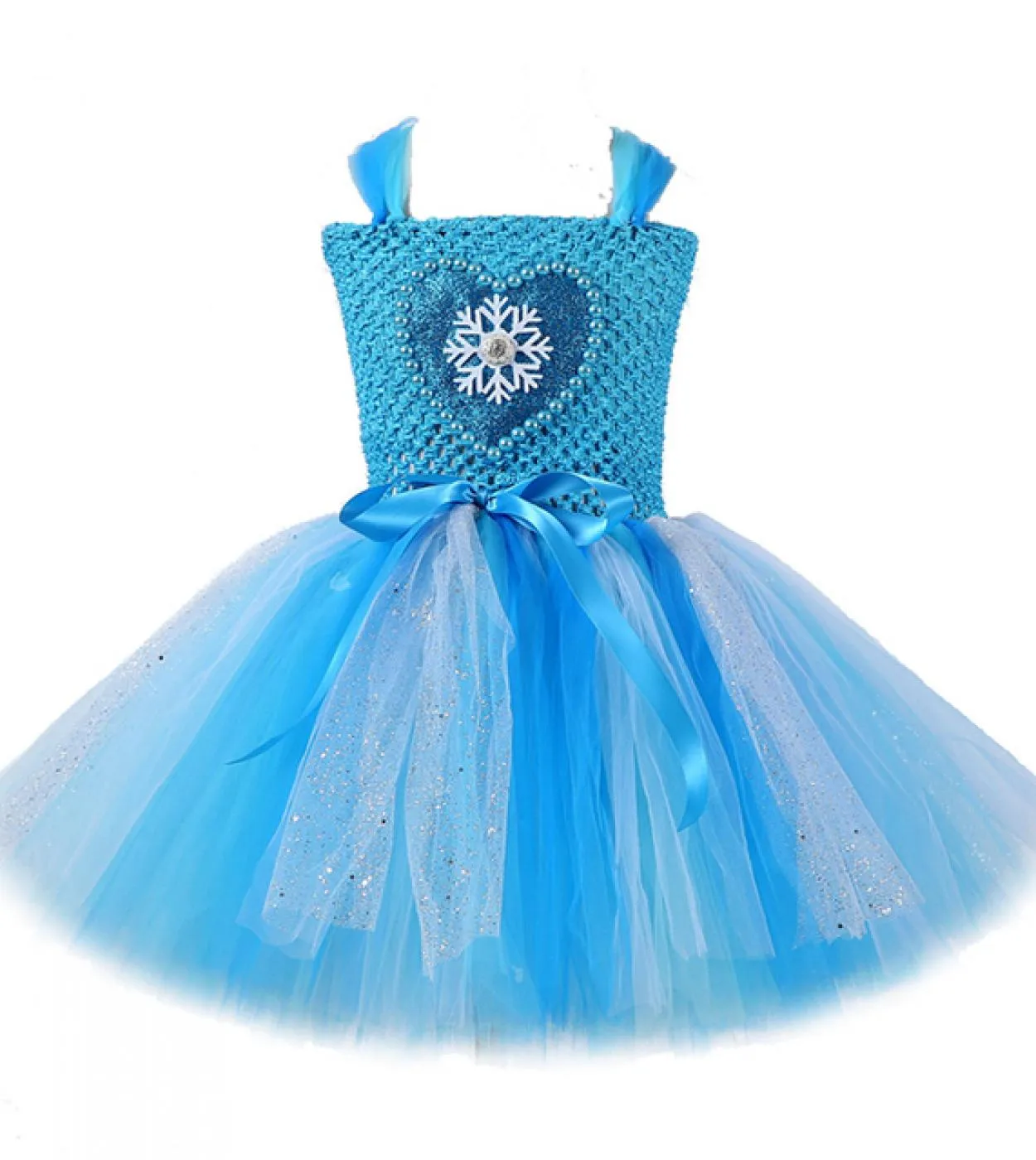 Abito da regina delle nevi blu per ragazze Costume cosplay Halloween Abbigliamento per bambini Abiti da principessa Elsa Tutù so