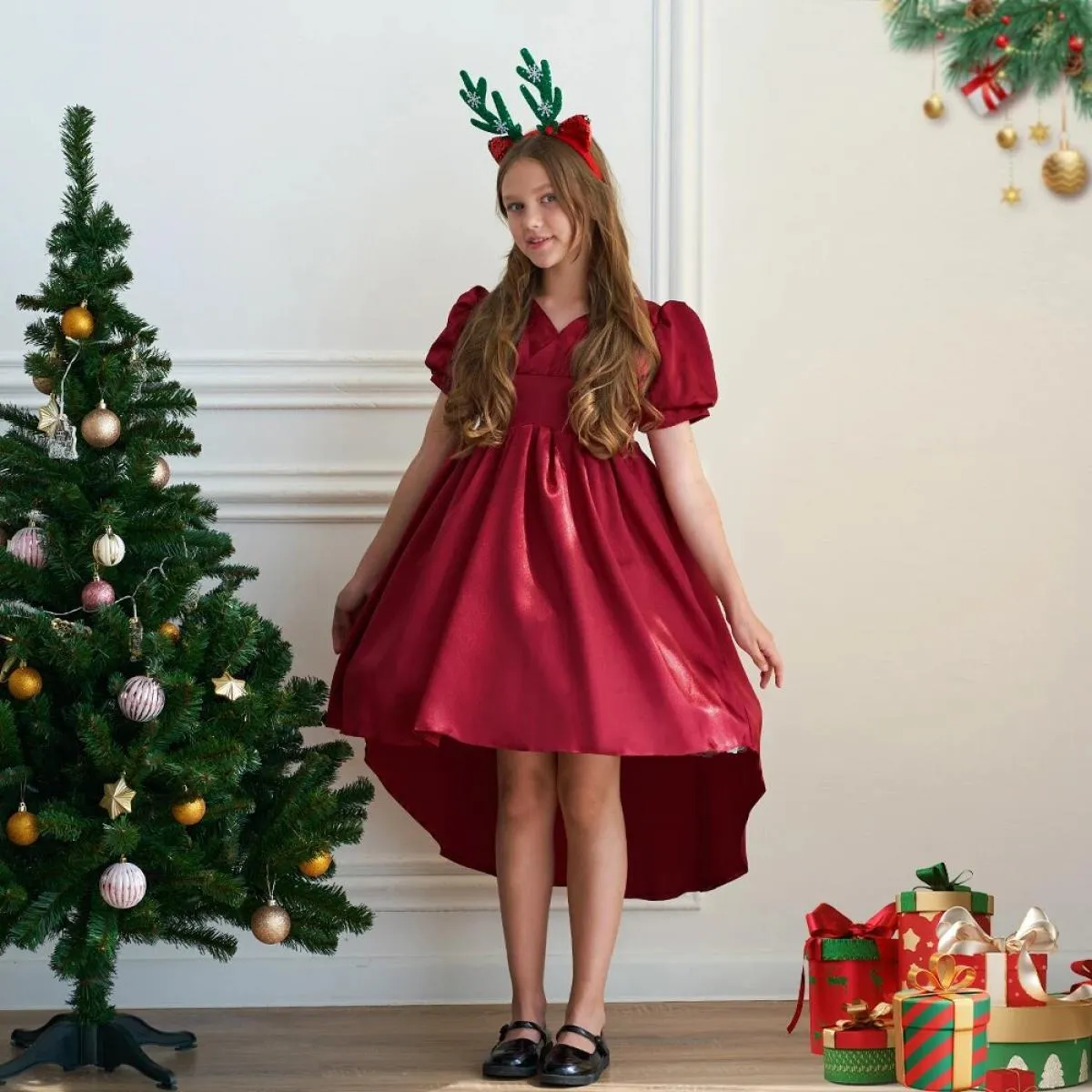 Abito da sposa per ragazza di fiori di Natale Festa di compleanno per bambini Abiti da principessa Costume da sera Abito tutu co