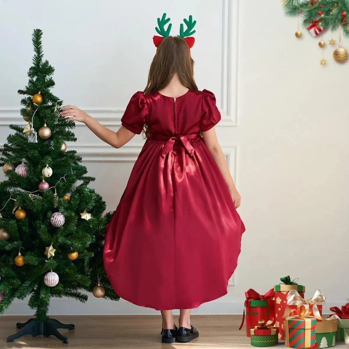 Abito da sposa per ragazza di fiori di Natale Festa di compleanno per bambini Abiti da principessa Costume da sera Abito tutu co