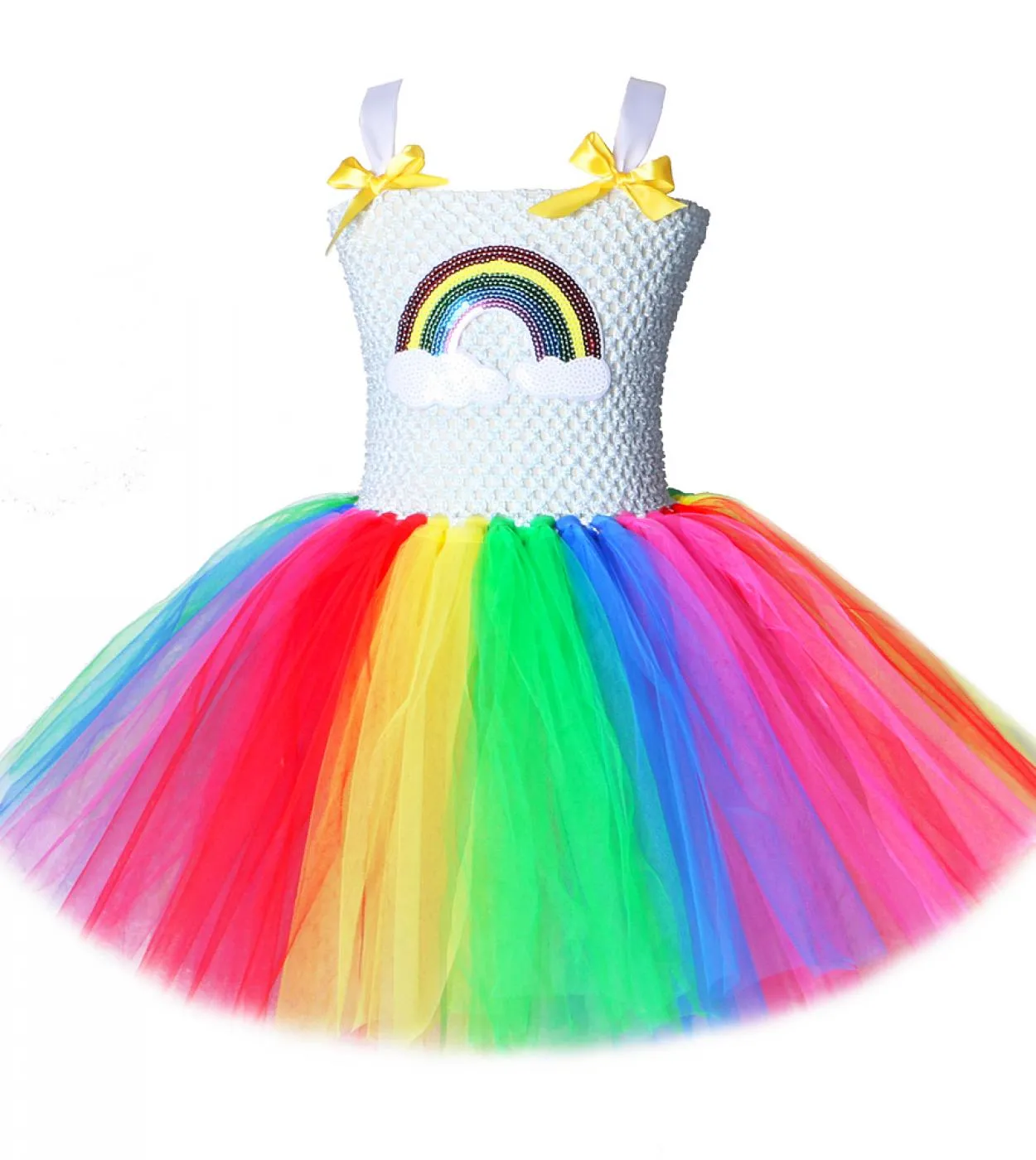 Abito da tutu arcobaleno Ragazza Abiti da principessa per bambini per bambine Abito natalizio per 1 12 anni Compleanno Halloween