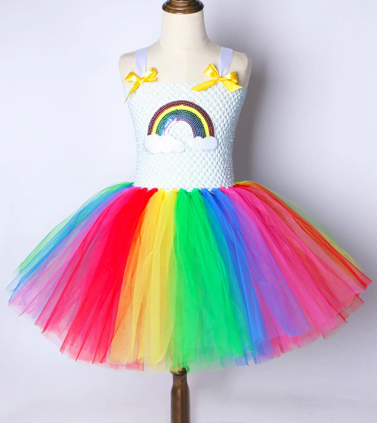 Abito da tutu arcobaleno Ragazza Abiti da principessa per bambini per bambine Abito natalizio per 1 12 anni Compleanno Halloween