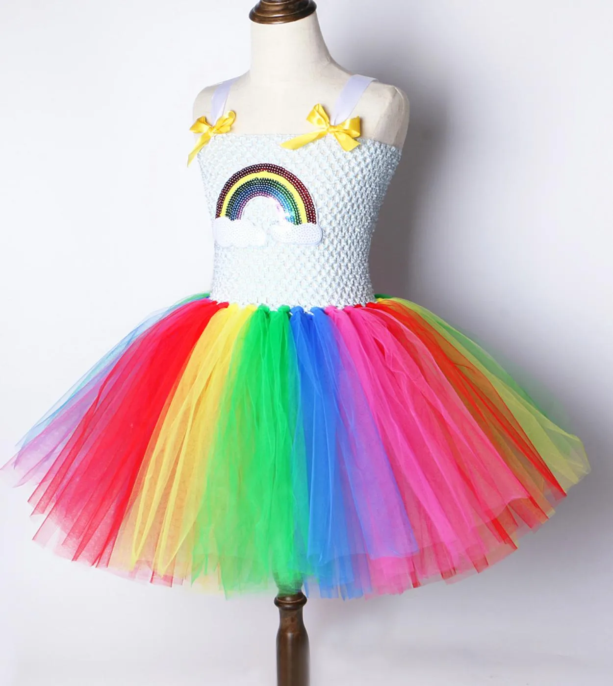 Abito da tutu arcobaleno Ragazza Abiti da principessa per bambini per bambine Abito natalizio per 1 12 anni Compleanno Halloween