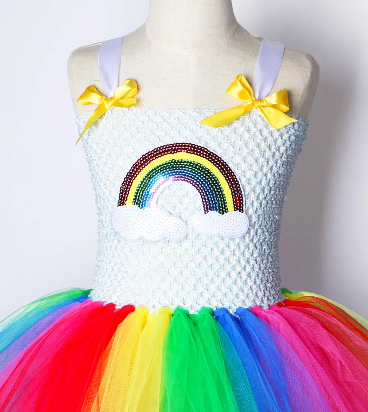 Abito da tutu arcobaleno Ragazza Abiti da principessa per bambini per bambine Abito natalizio per 1 12 anni Compleanno Halloween