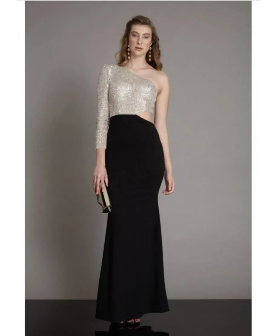 Abito donna da cerimonia monospalla - Abito elegante