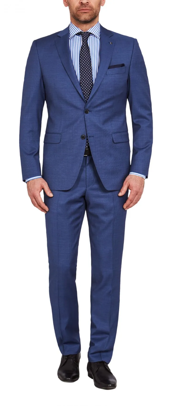 Abito drop quattro corto modern fit  digel blu marine in lana reda 110's