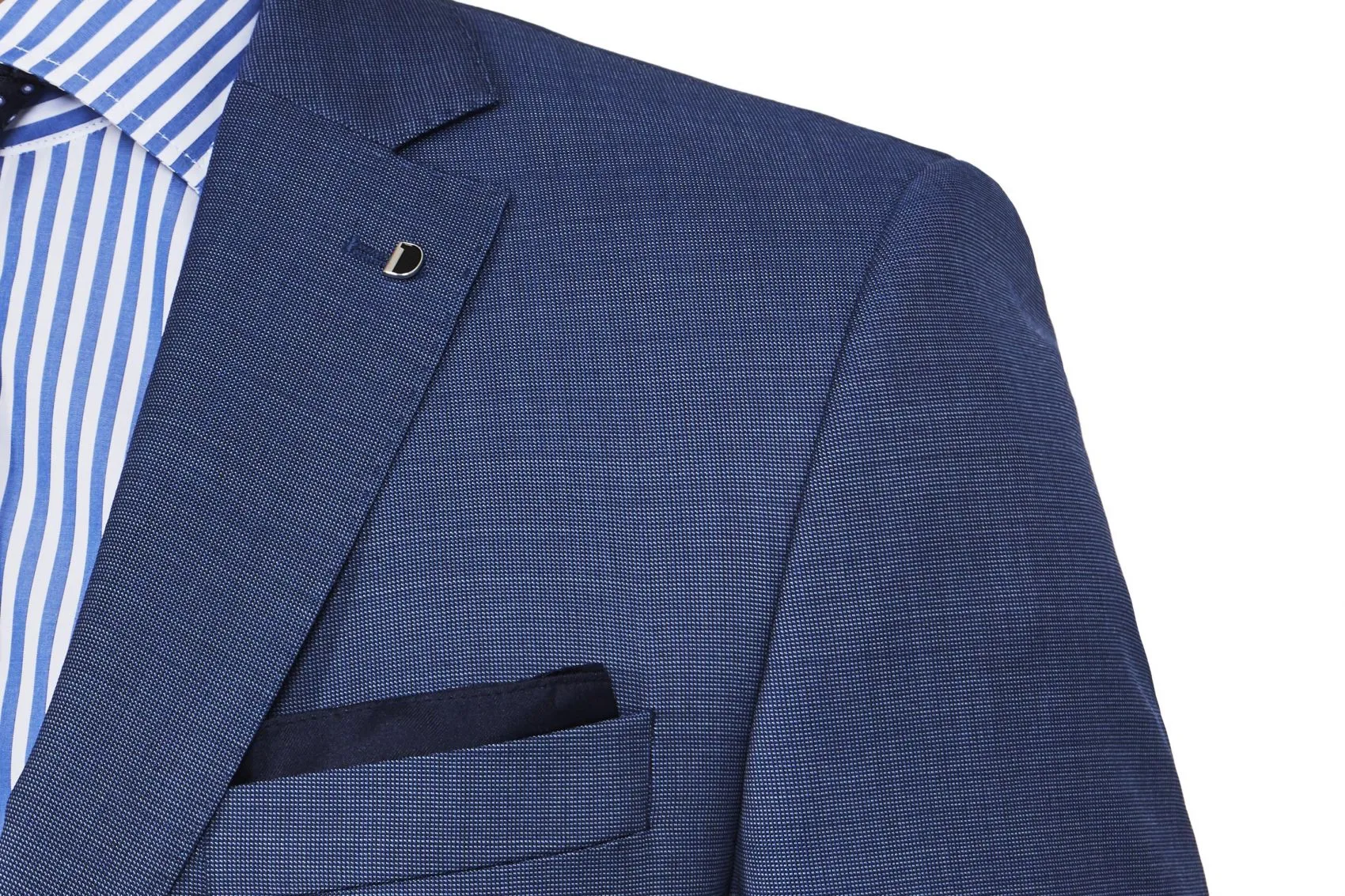 Abito drop quattro corto modern fit  digel blu marine in lana reda 110's