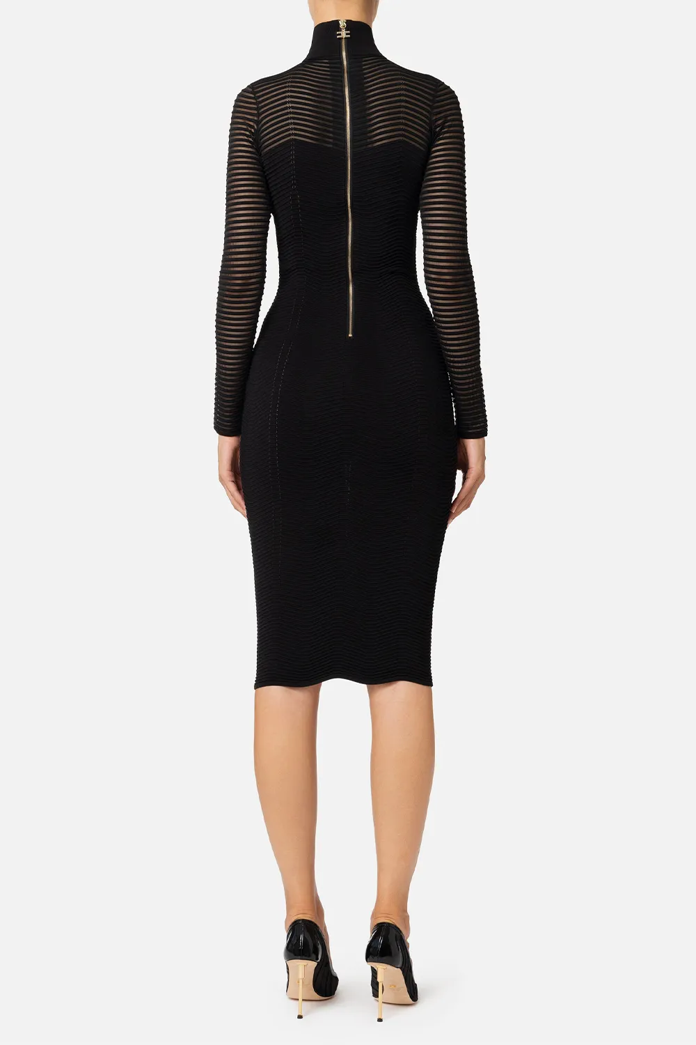 Abito Midi in Viscosa Motivo Chevron