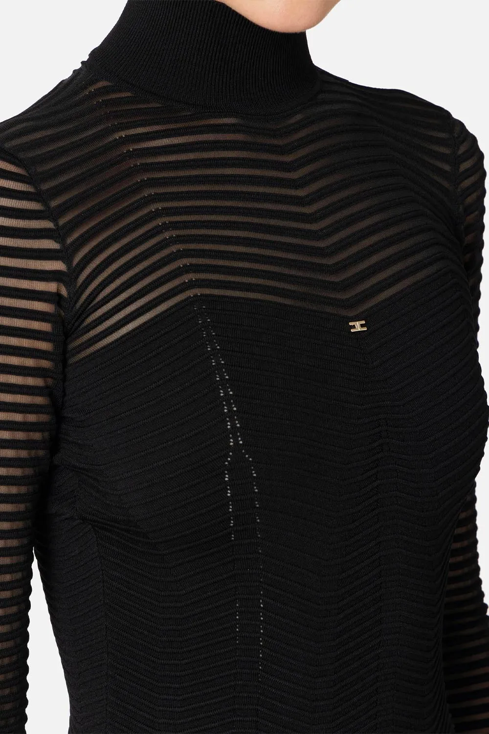 Abito Midi in Viscosa Motivo Chevron