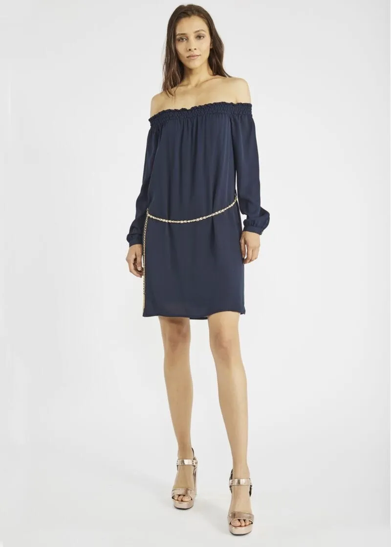 Abito off the shoulder in georgette