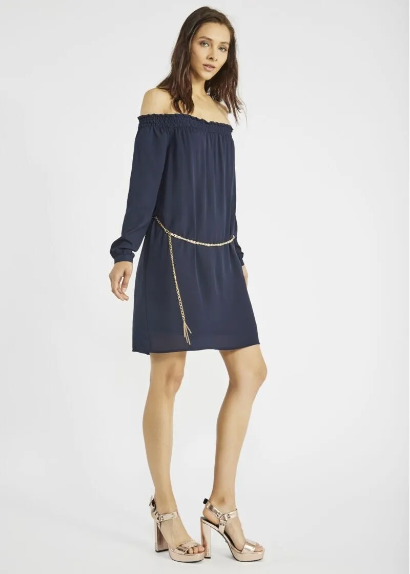 Abito off the shoulder in georgette