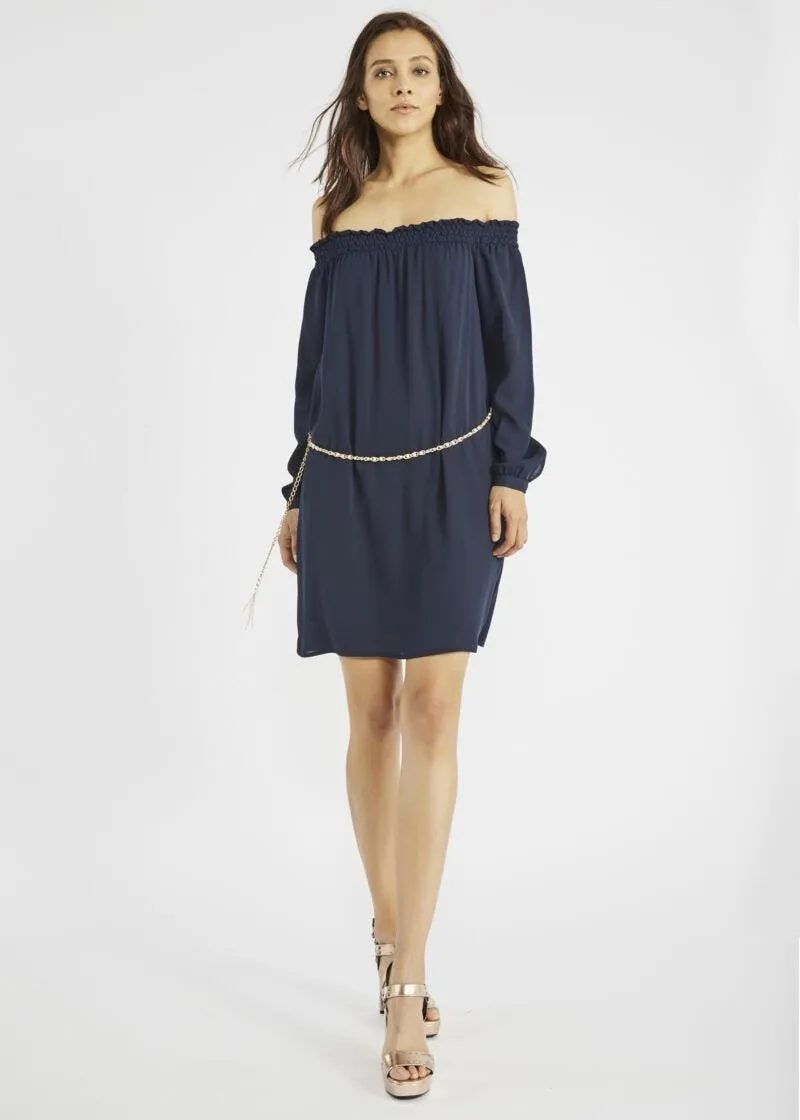 Abito off the shoulder in georgette