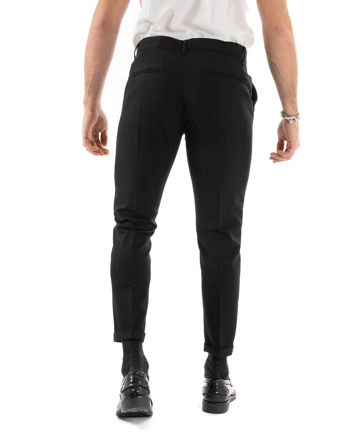 Abito Uomo Monopetto Completo Viscosa Sartoriale Giacca Pantaloni Nero Elegante Casual GIOSAL-OU2238A