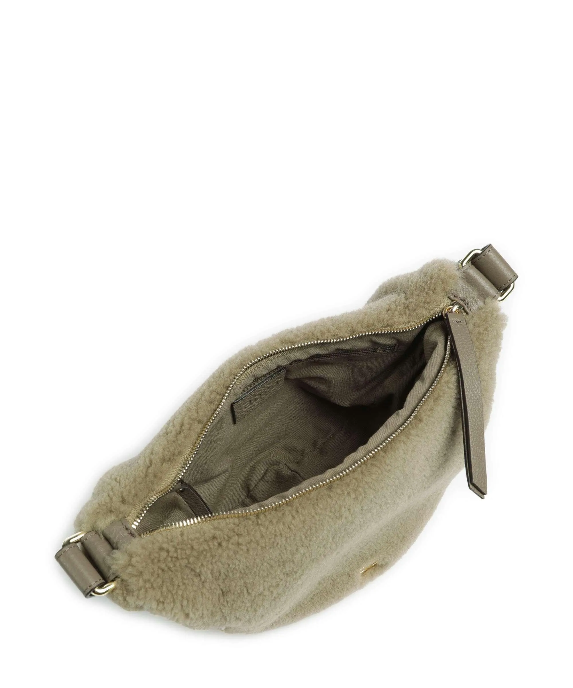  Abro Shearling By My Side Borsa a tracolla pelliccia, pelle di vacchetta grana verde  