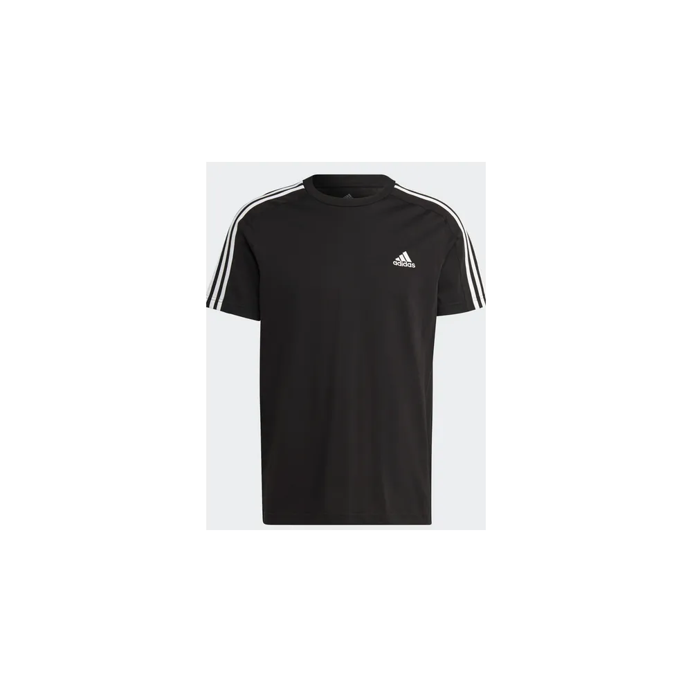 ADIDAS - ESSENTIALS SINGLE JERSEY 3 STRIPES - BLACK - UOMO - IC9334