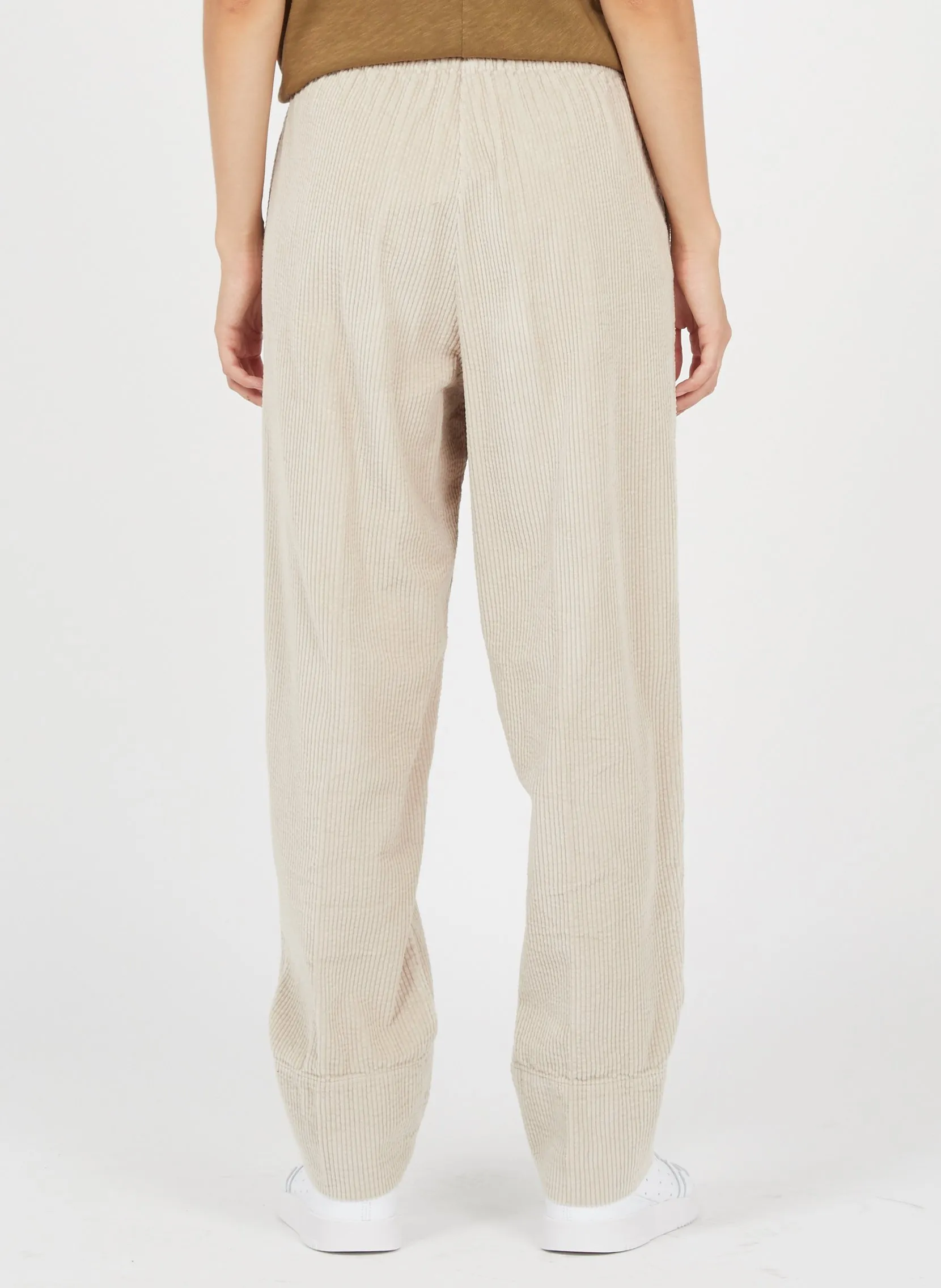  AMERICAN VINTAGE   PADOW - Pantaloni larghi a vita alta in velluto a coste | Beige