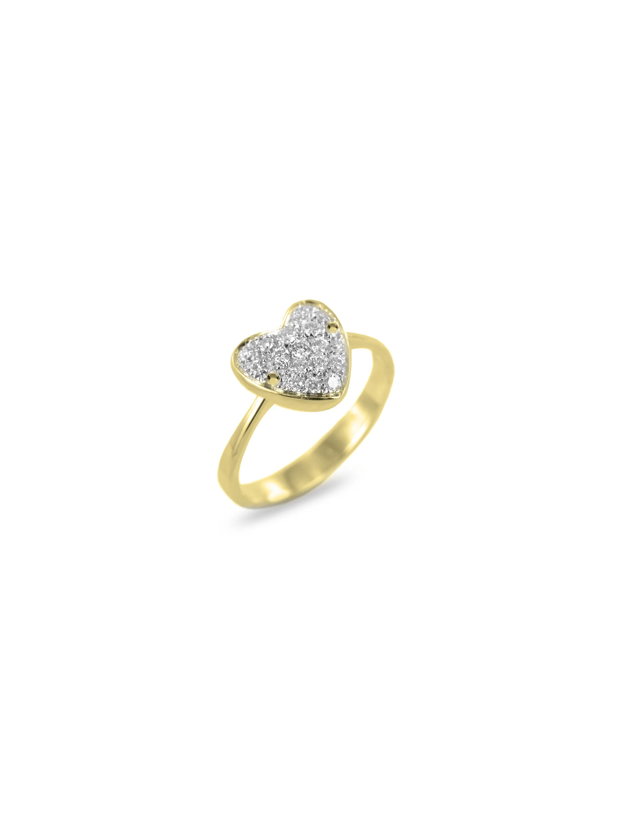 Anello CUORE PAVE' Gold