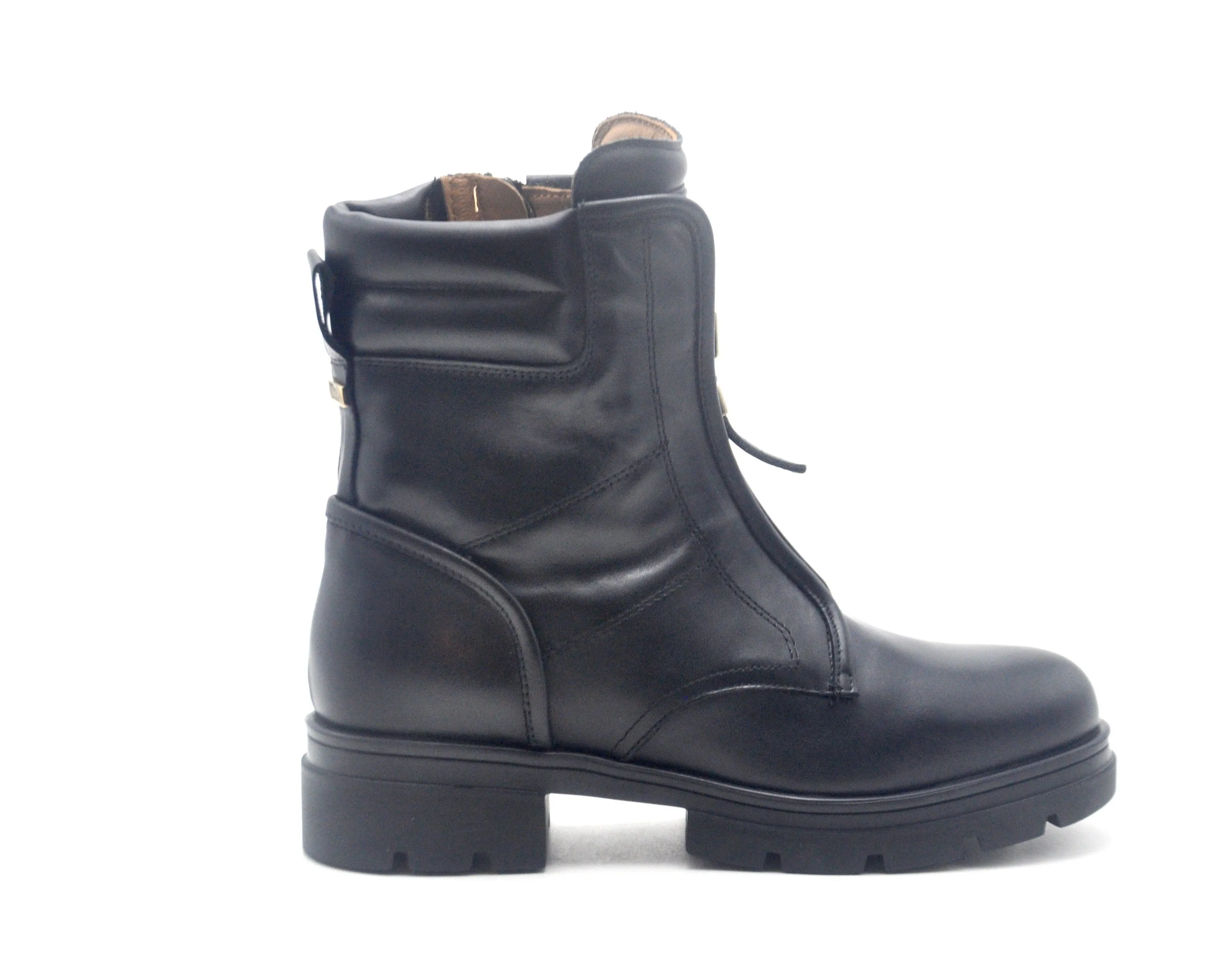 ANFIBI PELLE CHIUSURA ZIP FRONTALE