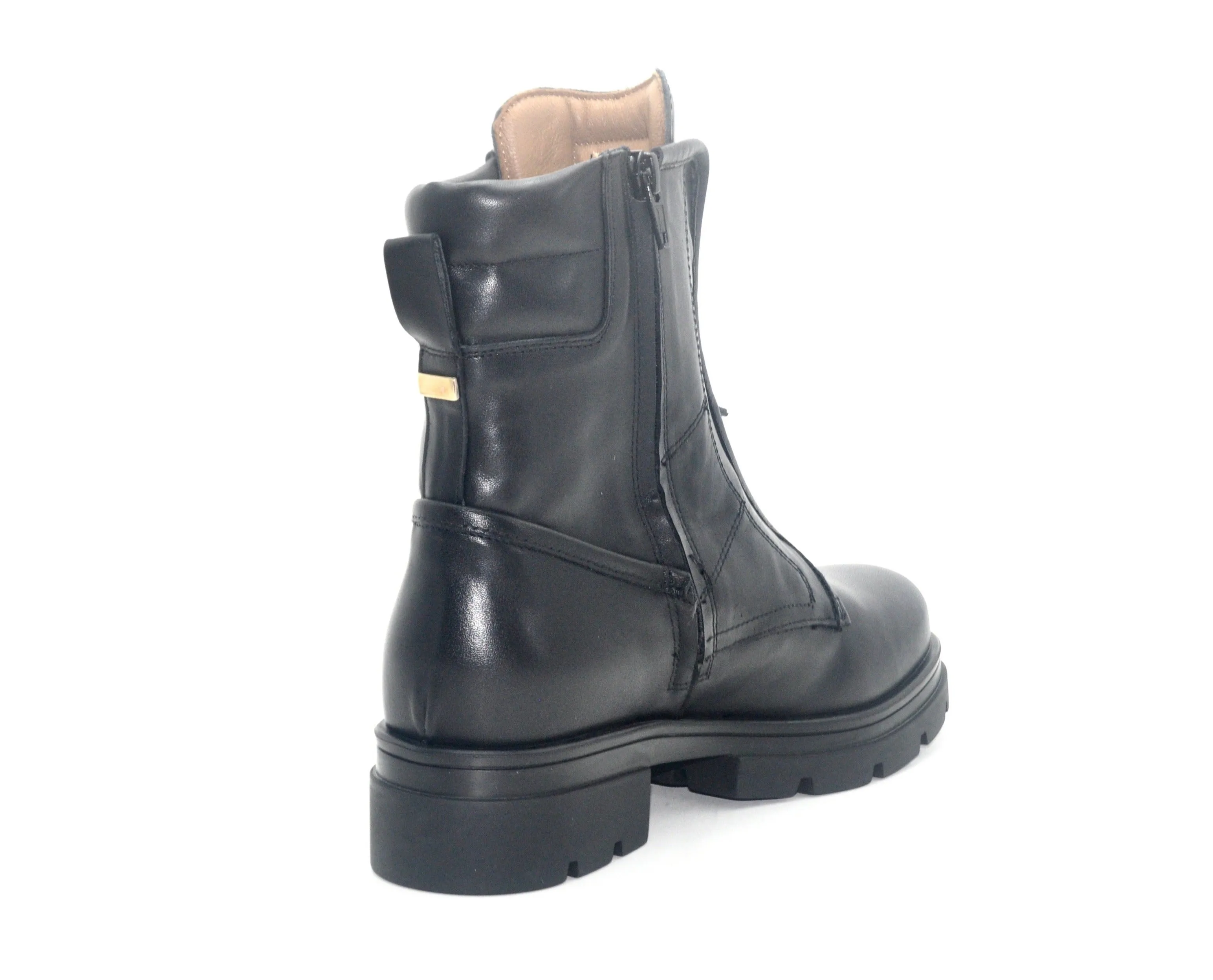 ANFIBI PELLE CHIUSURA ZIP FRONTALE