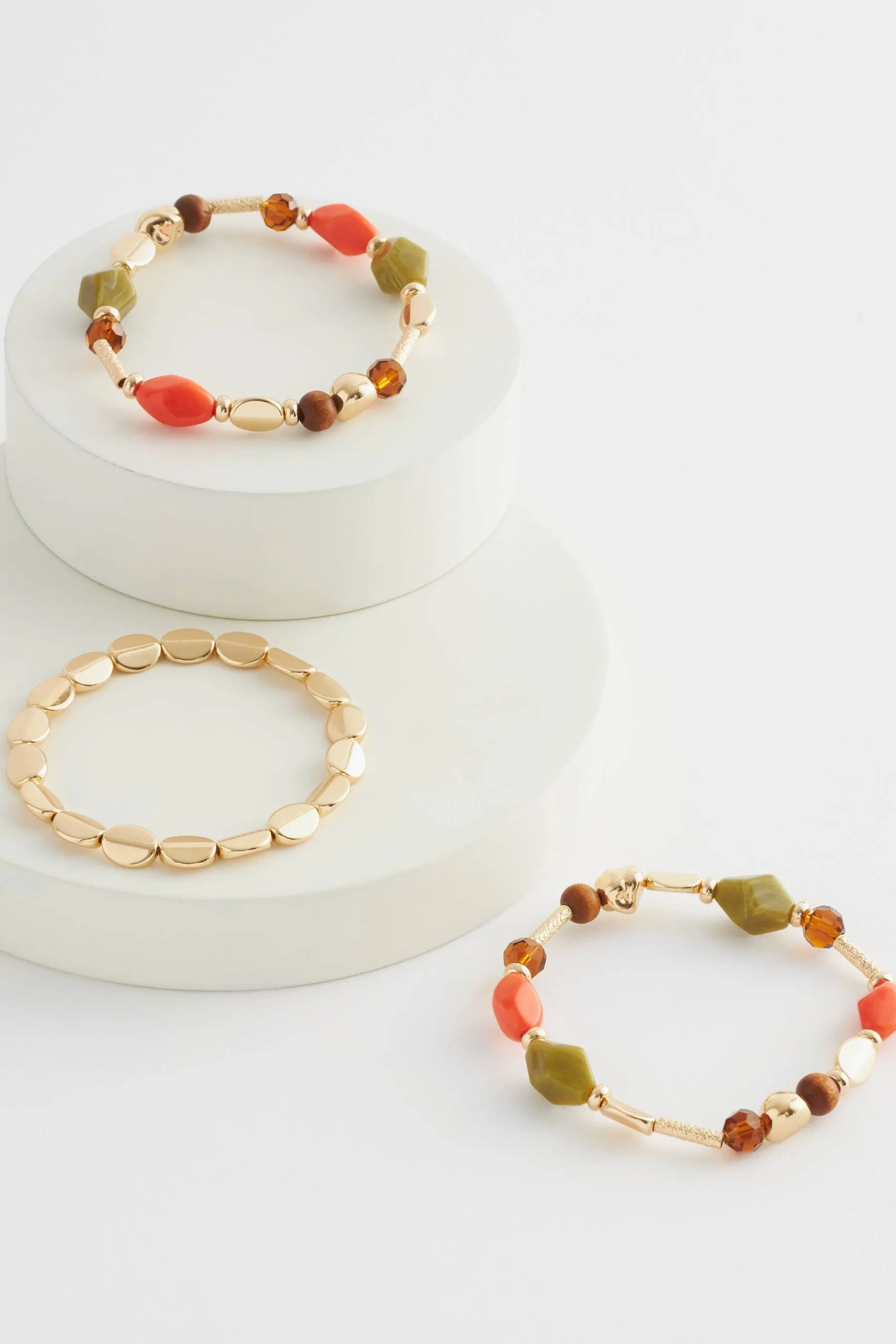 Arancione  - Oro - braccialetto con perline Confezione