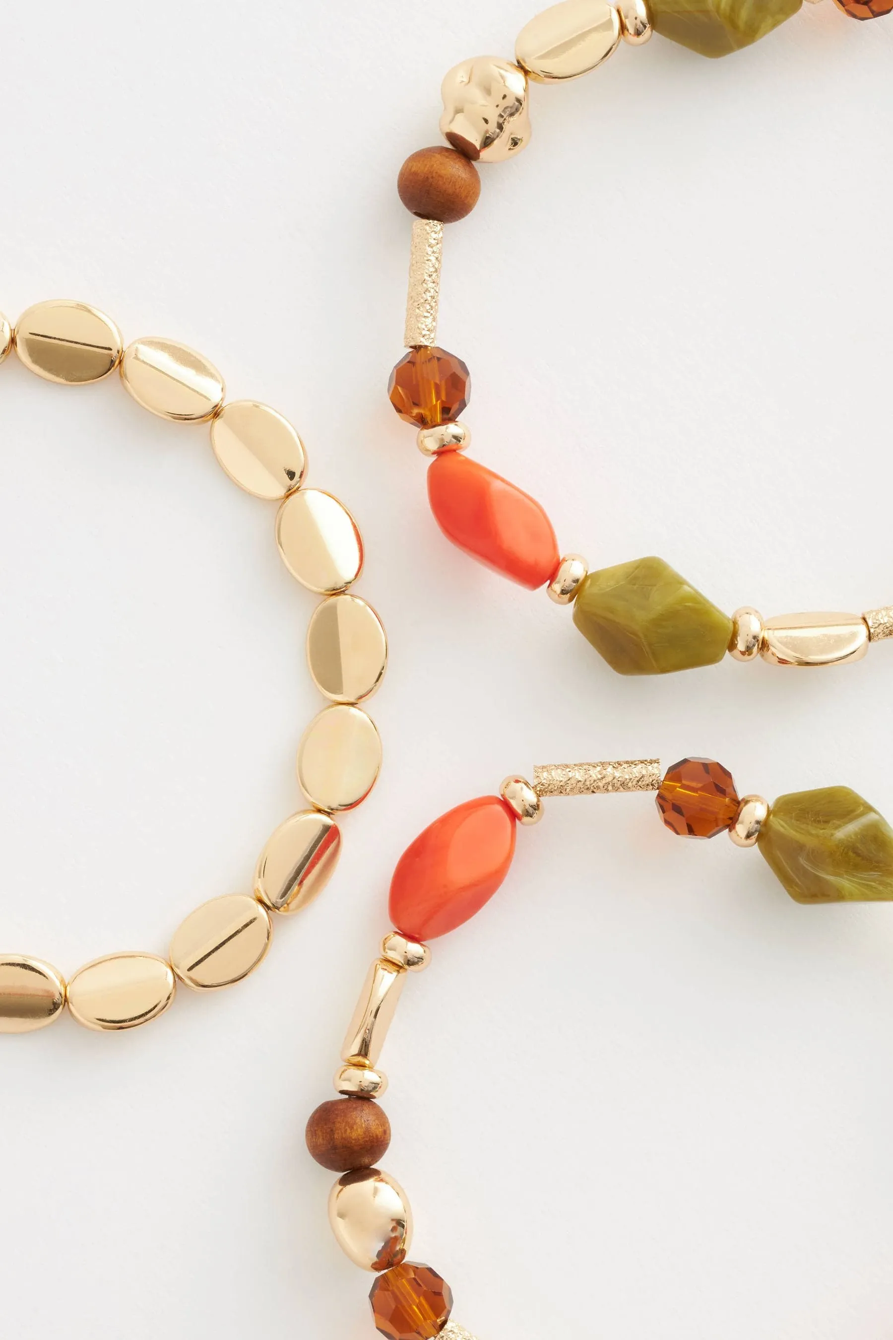 Arancione  - Oro - braccialetto con perline Confezione