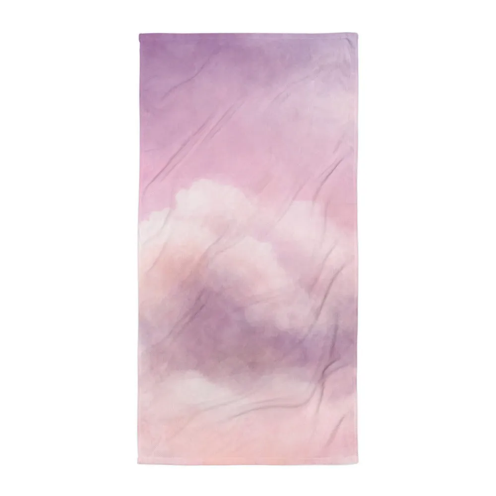 Asciugamano con nuvole rosa delicate