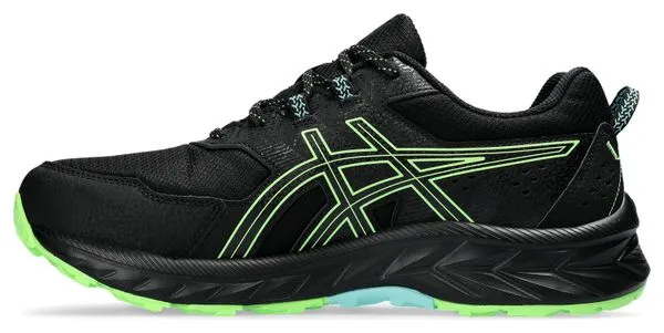Asics Gel Venture 9 Waterproof Black Green Trail Running Shoes