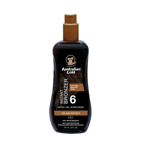 Australian Gold - SPF 6 Spray Gel With Bronzer Viso e Corpo 237 ml