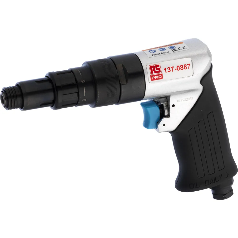 Avvitatore pneumatico a Cacciavite pneumatico a pistola RS PRO, ingresso aria 1/4poll, attacco 1/4 poll., velocità