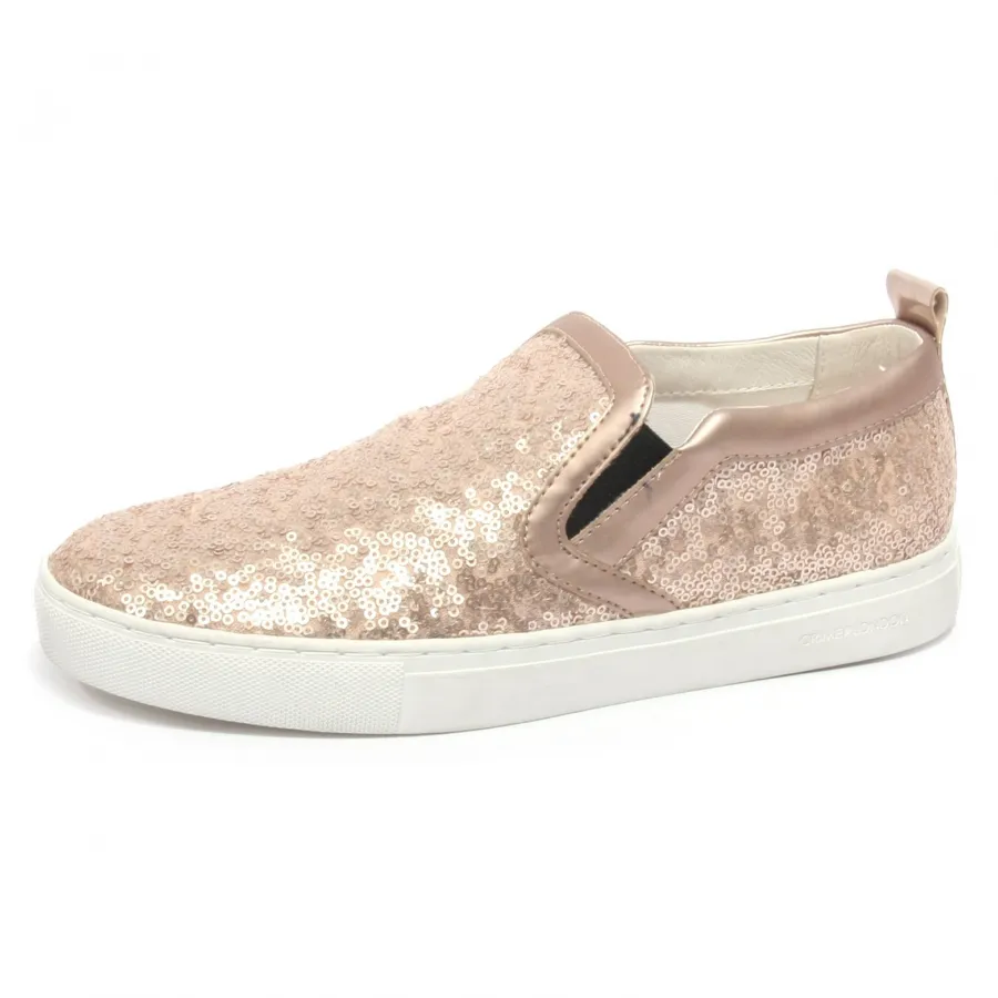 B2000 sneaker donna CRIME slip on bronzo/rosa paillettes shoe woman