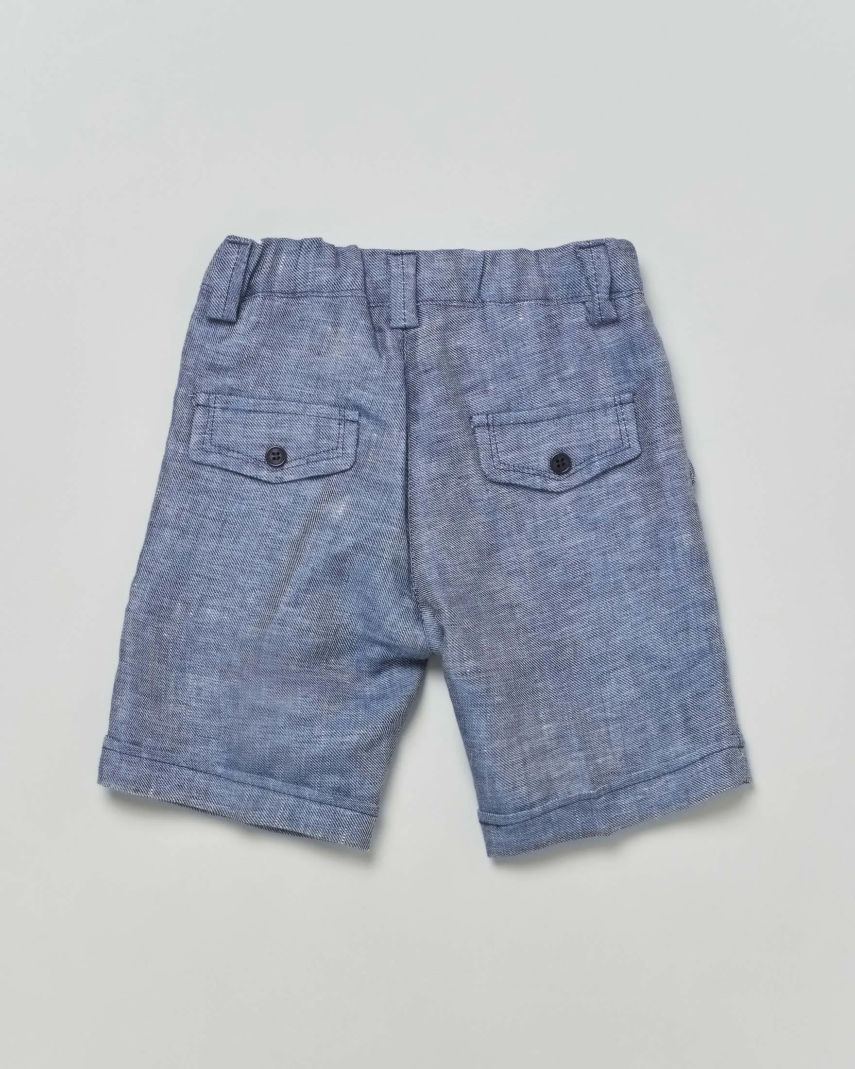 Bermuda blu in puro lino 3-7 anni