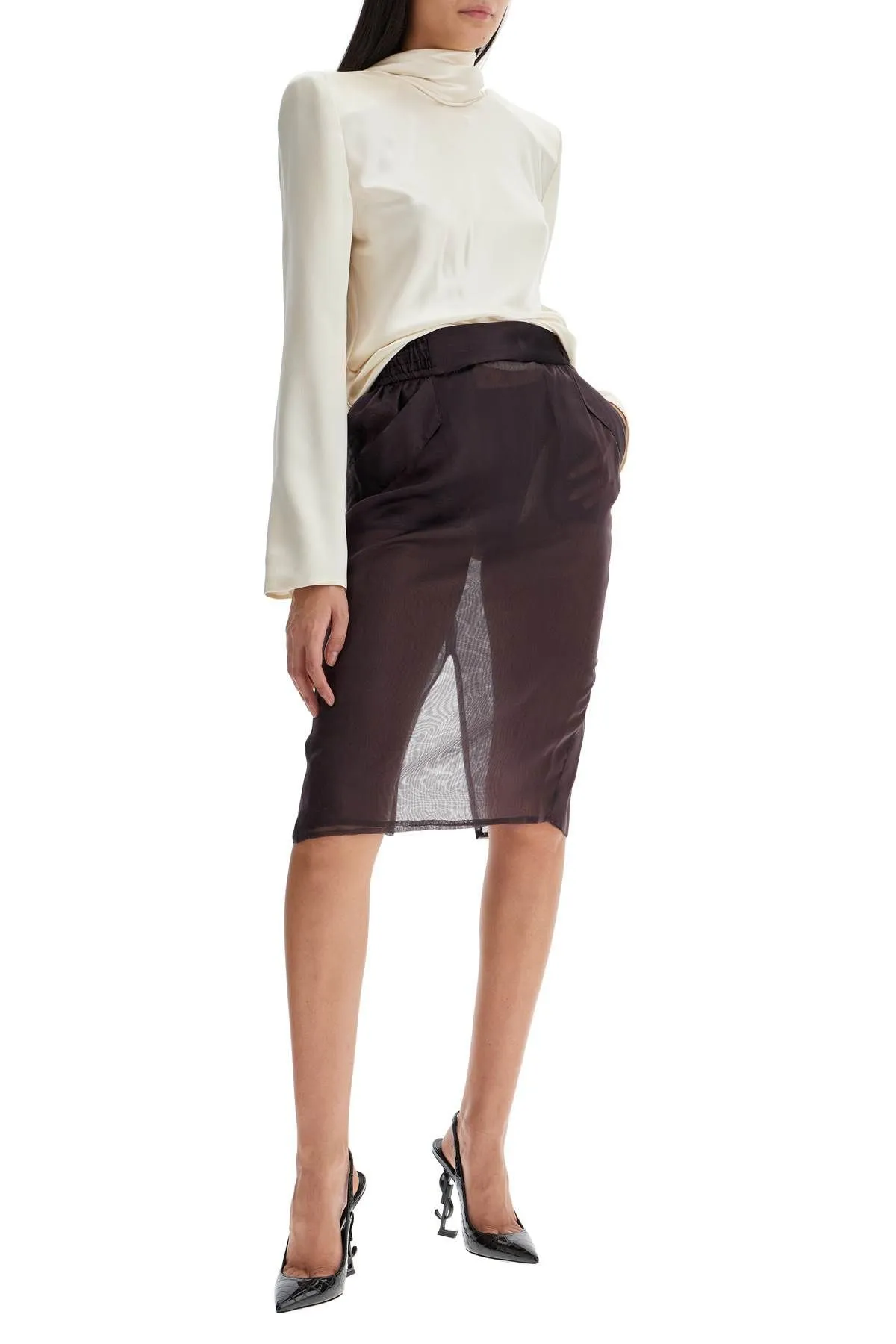 Blusa in seta con drappeggio