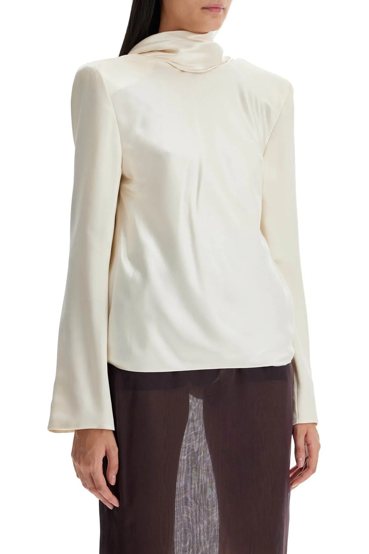 Blusa in seta con drappeggio