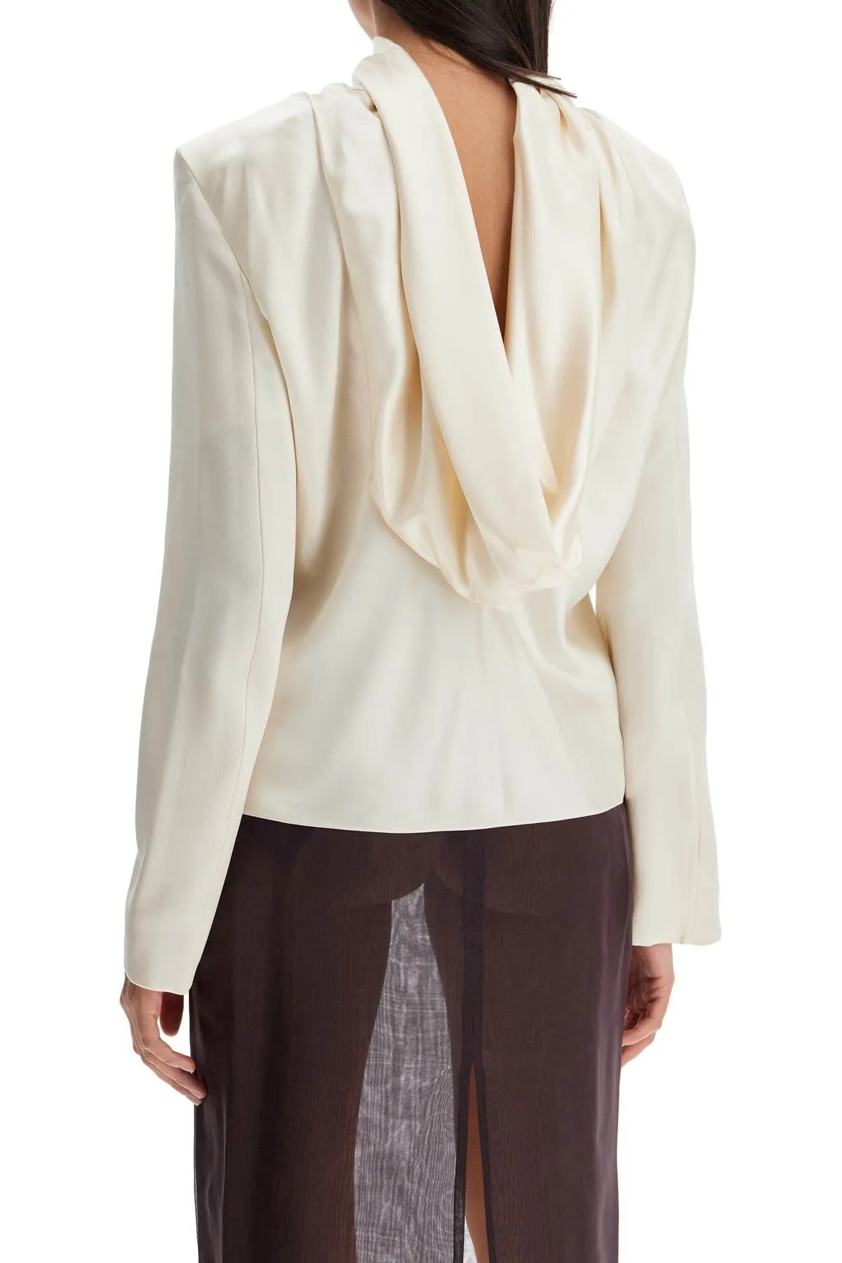 Blusa in seta con drappeggio