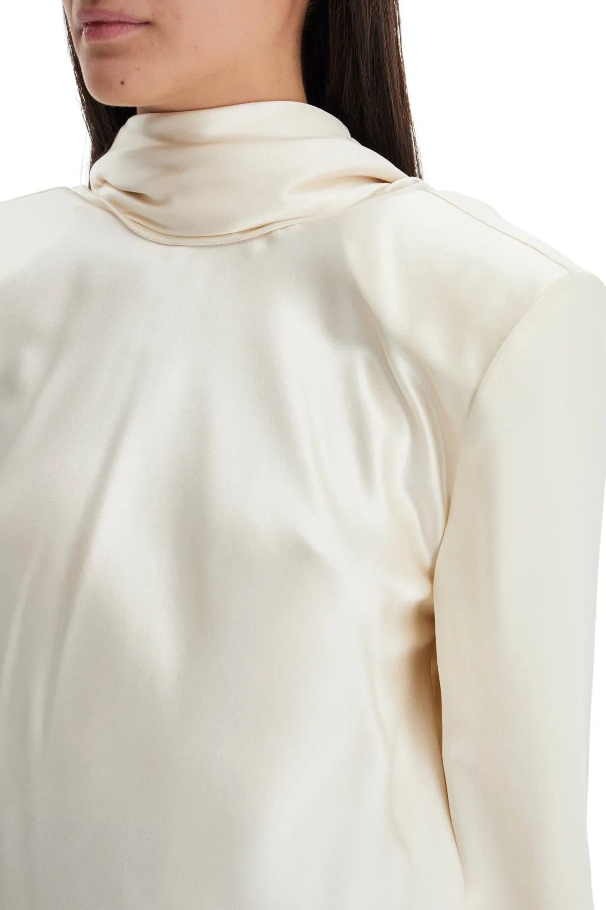 Blusa in seta con drappeggio